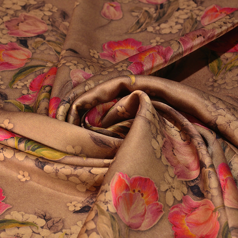 YPASJI - Handmade 50 Momme Double-Faced Heavy Satin Mud Silk Satin Fabric - 105cm By the Yard