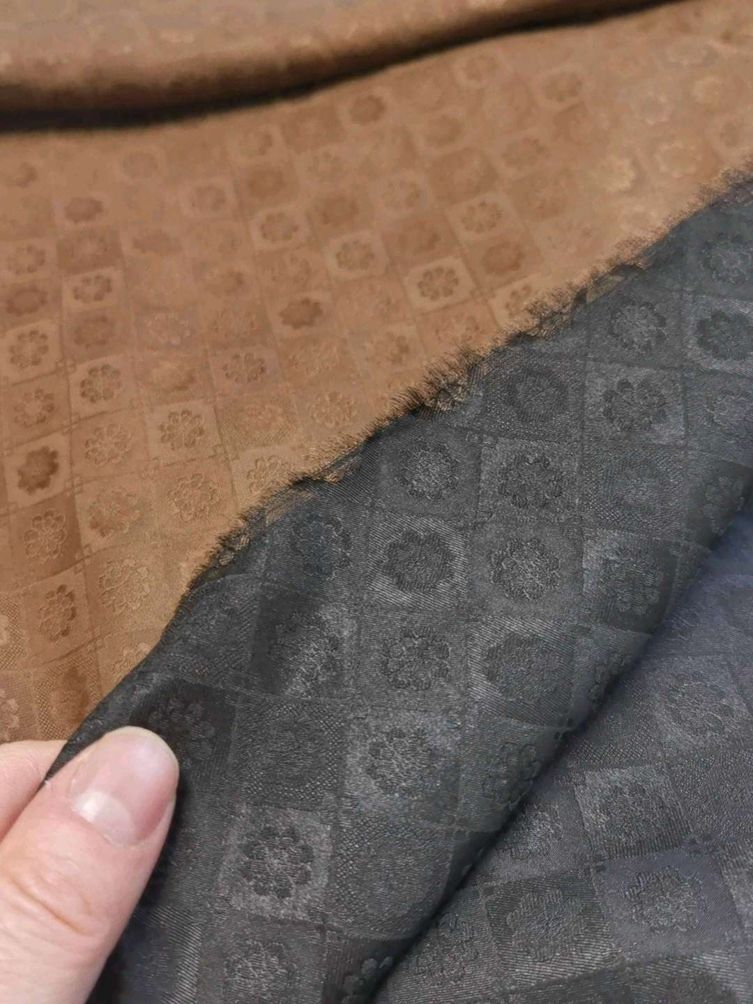 YPFGTH - Handmade 25 Momme HUALUO Jacquard Mud Silk Fabric (Openwork texture) - 110cm by the Yard