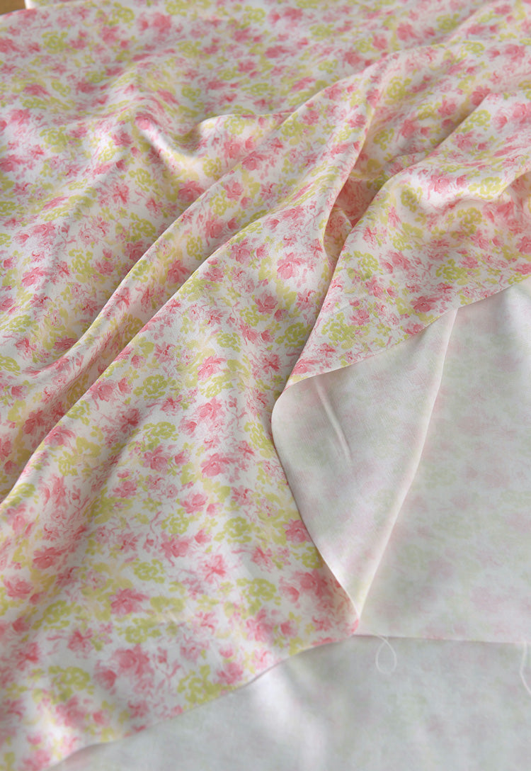 RYFENMEI - Hight 60 Count Rayon Satin Faux Silk Chinese Style Floral Cheongsam Dress Fabric - 145cm wide by the Yard