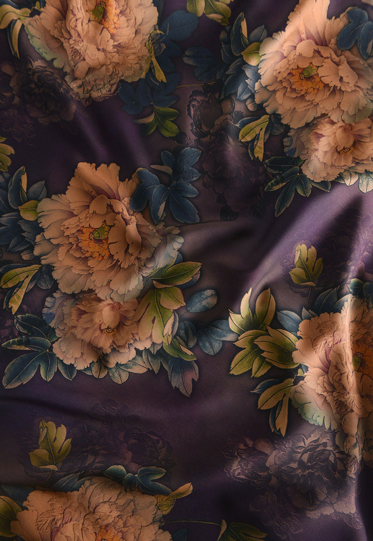 RYXIYANG- Hight 60 Count Rayon Satin Faux Silk Chinese Style Floral Cheongsam Dress Fabric - 145cm wide by the Yard