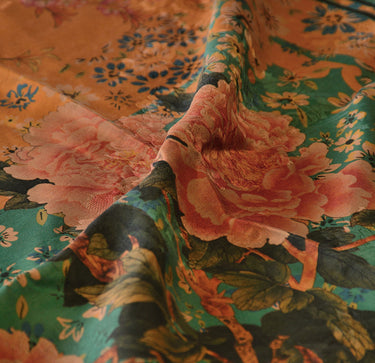 YPFDMD - Handmade 28 Momme HUALUO Jacquard Mud Silk Fabric (Openwork texture) - 110cm by the Yard