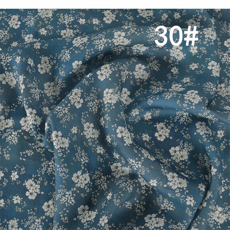 LRXCSS - Vintage Style Floral Printed  42 Thread Count Ramie Fabric - 140cm wide by the Yard