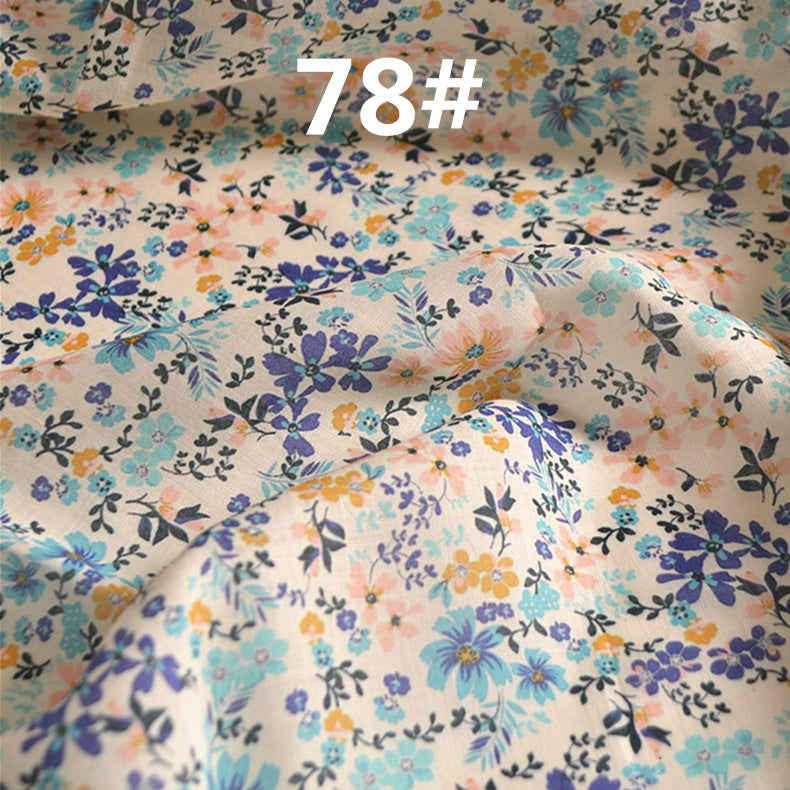 LRLXCX- Pastoral Style Floral Printed 42 Thread Count Ramie Fabric - 140cm wide by the Yard