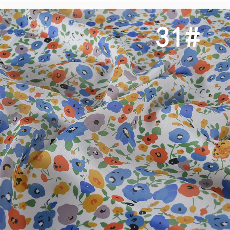 LRXCSS - Vintage Style Floral Printed  42 Thread Count Ramie Fabric - 140cm wide by the Yard