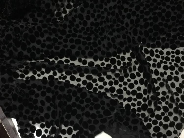 HEBBOD - Hepburn-style Polka Dot Pattern Semi-sheer with a Draping Effect  Burnout Silk Velvet Satin Fabric - 114cm wide by the Yard