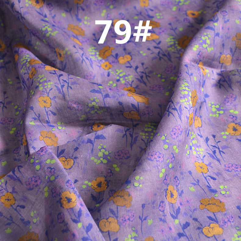 LRLXCX- Pastoral Style Floral Printed 42 Thread Count Ramie Fabric - 140cm wide by the Yard