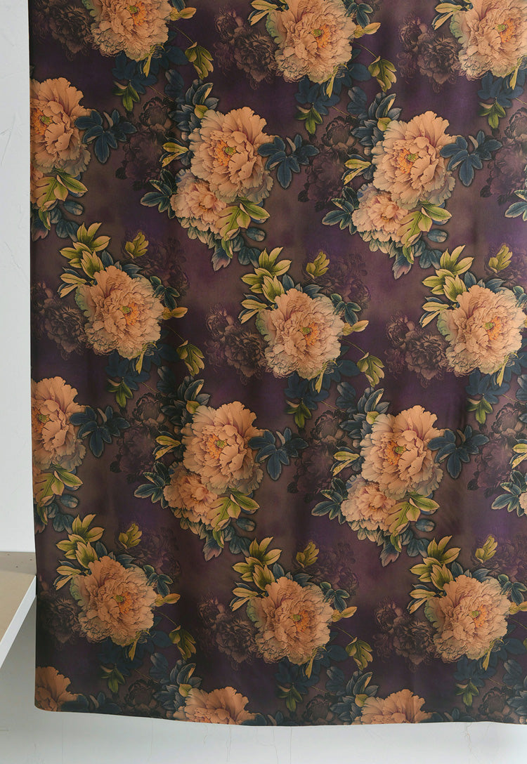 RYXIYANG- Hight 60 Count Rayon Satin Faux Silk Chinese Style Floral Cheongsam Dress Fabric - 145cm wide by the Yard