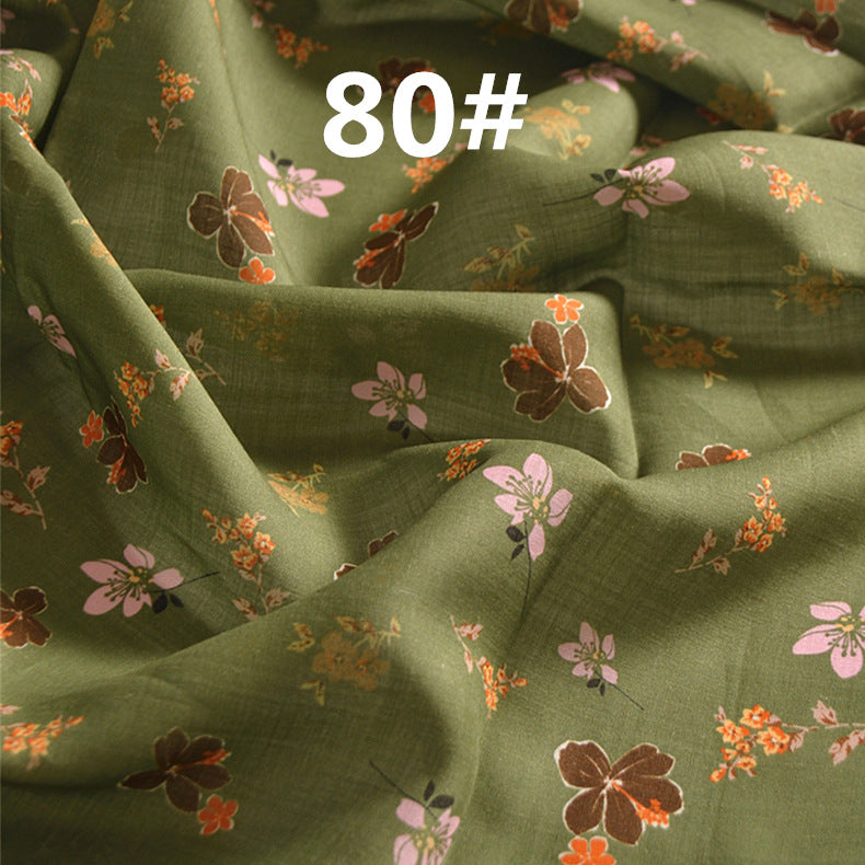 LRLXCX- Pastoral Style Floral Printed 42 Thread Count Ramie Fabric - 140cm wide by the Yard