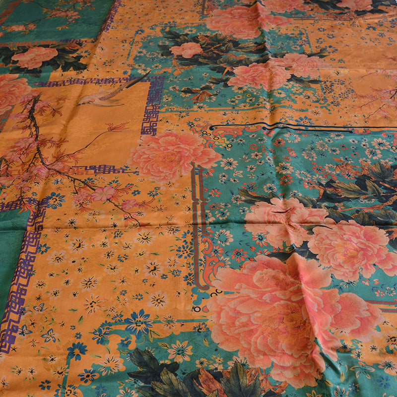 YPFDMD - Handmade 28 Momme HUALUO Jacquard Mud Silk Fabric (Openwork texture) - 110cm by the Yard