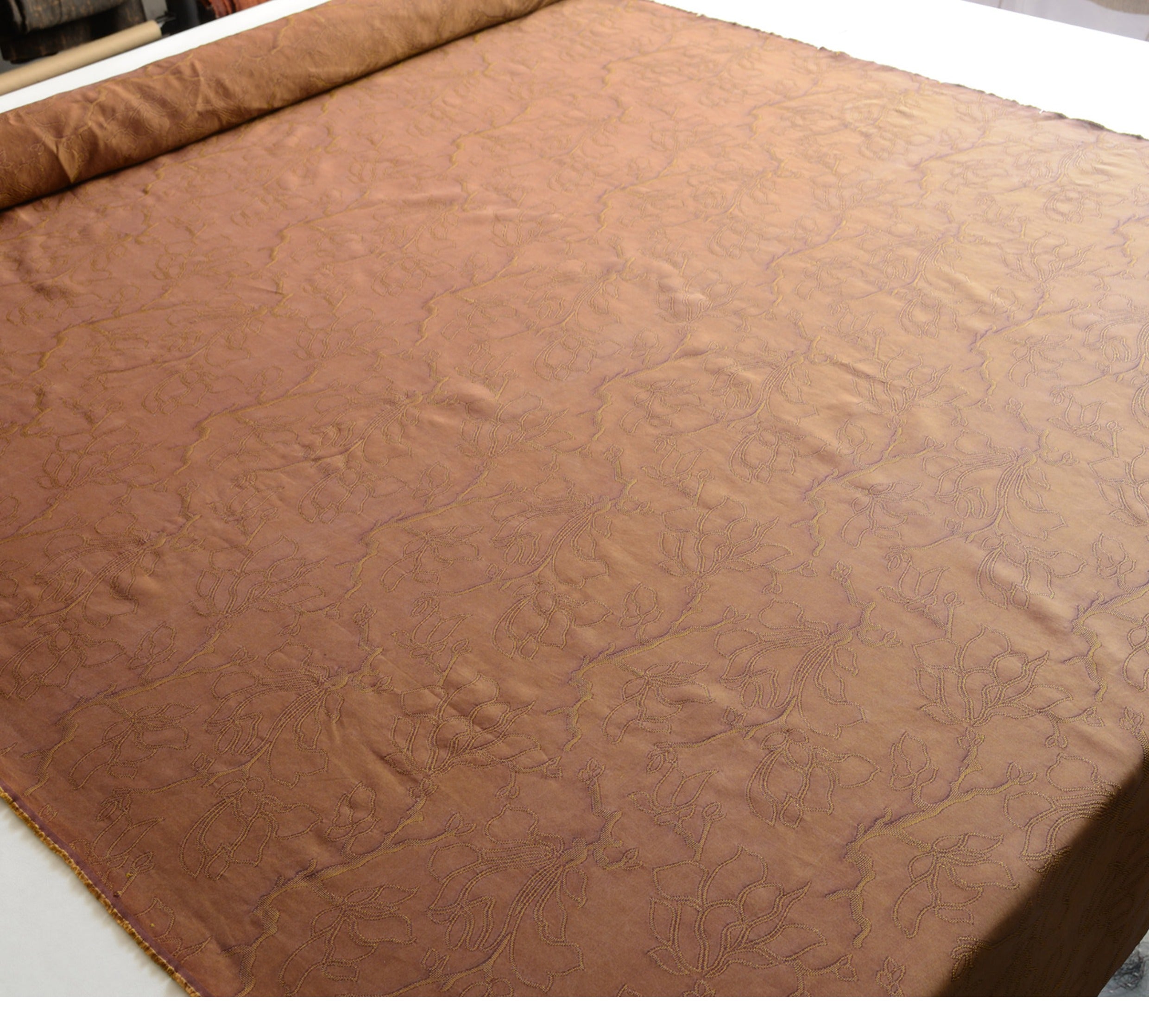 YPHLIU - Handmade 30 Momme HUALUO Jacquard Hong Yunsha Mud Silk Fabric (Openwork texture) - 110cm by the Yard