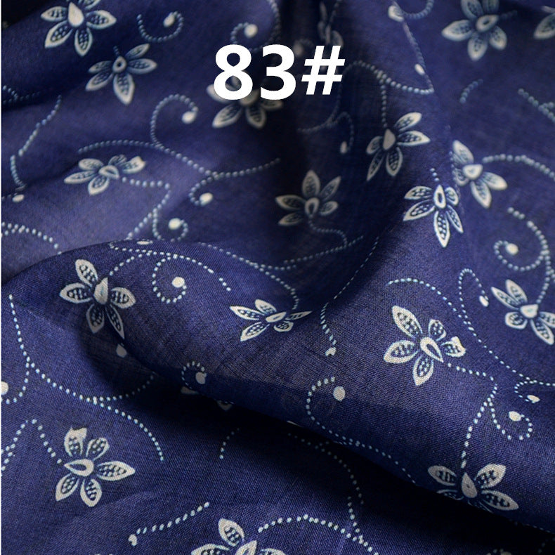 LRLXCX- Pastoral Style Floral Printed 42 Thread Count Ramie Fabric - 140cm wide by the Yard