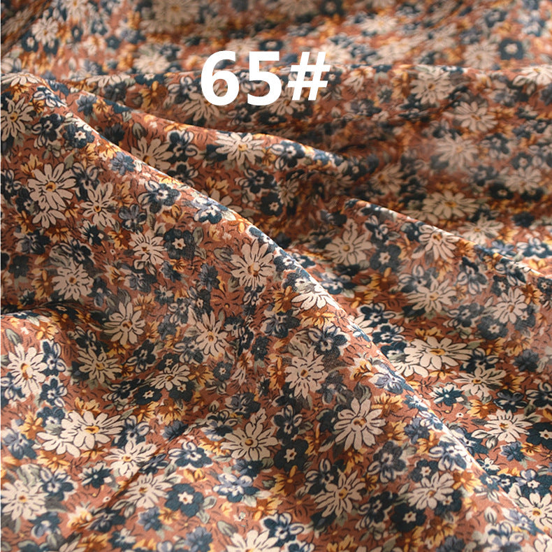 LRLHEXL - Pastoral Style Floral Printed 42 Thread Count Ramie Fabric - 140cm wide by the Yard