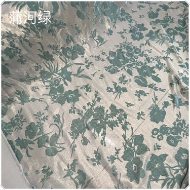 ZJINLL - New Soft and Comfortable Opaque Jacquard Silk Burnout Velvet Fabric - 135cm wide by the Yard