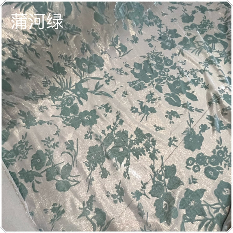 ZJINLL - New Soft and Comfortable Opaque Jacquard Silk Burnout Velvet Fabric - 135cm wide by the Yard