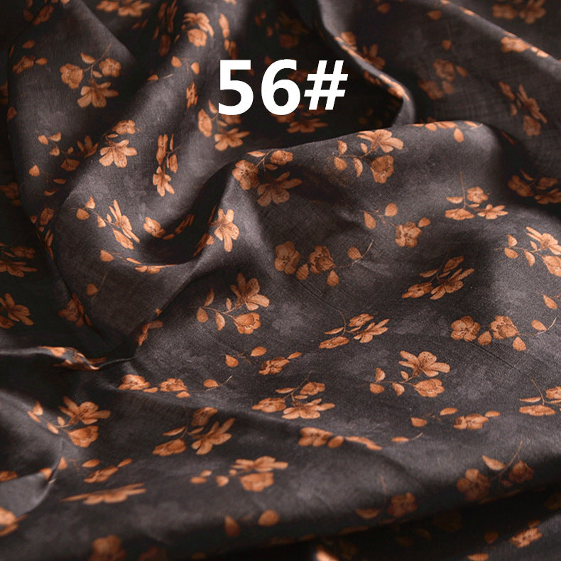 LRLHEXL - Pastoral Style Floral Printed 42 Thread Count Ramie Fabric - 140cm wide by the Yard