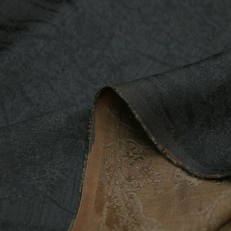 ZUOCAN - 24 Momme Handmade Pure Tussah Silk Gambiered Ganton Gauze Silk Fabric ,130cm By the Yard