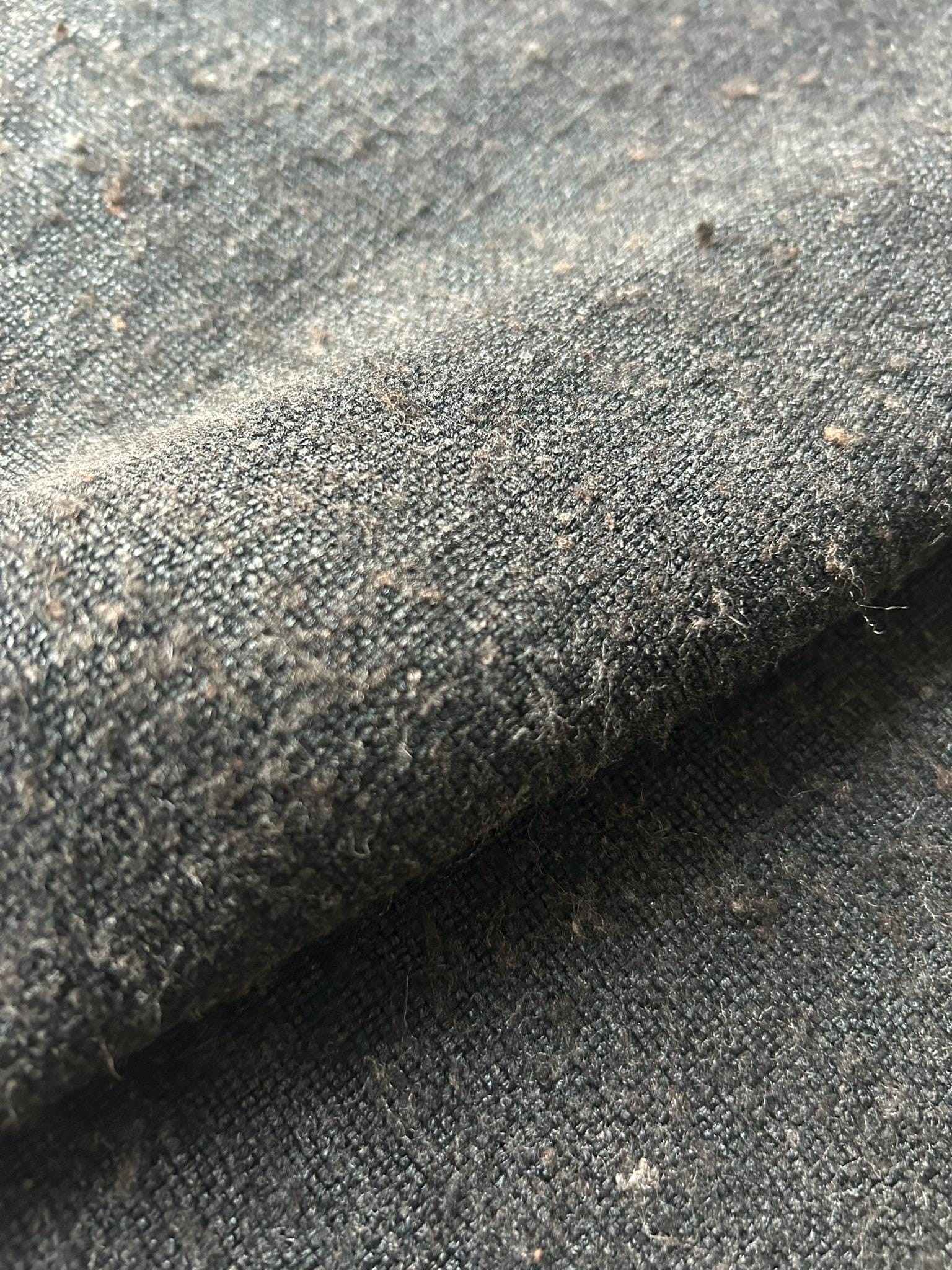 KCYEZUOSI - 78 Momme 100% Tussah Slub Mud Silk Fabric, Black and Brown,108cm wide by the Yard