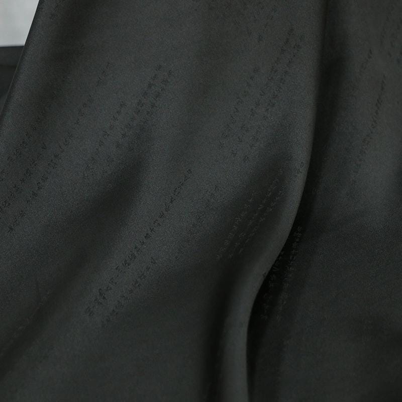 SIJING - 22 Momme Handmade Black Brown Sangbo Satin Gambiered Ganton Silk Fabric - 110cm by the Yard