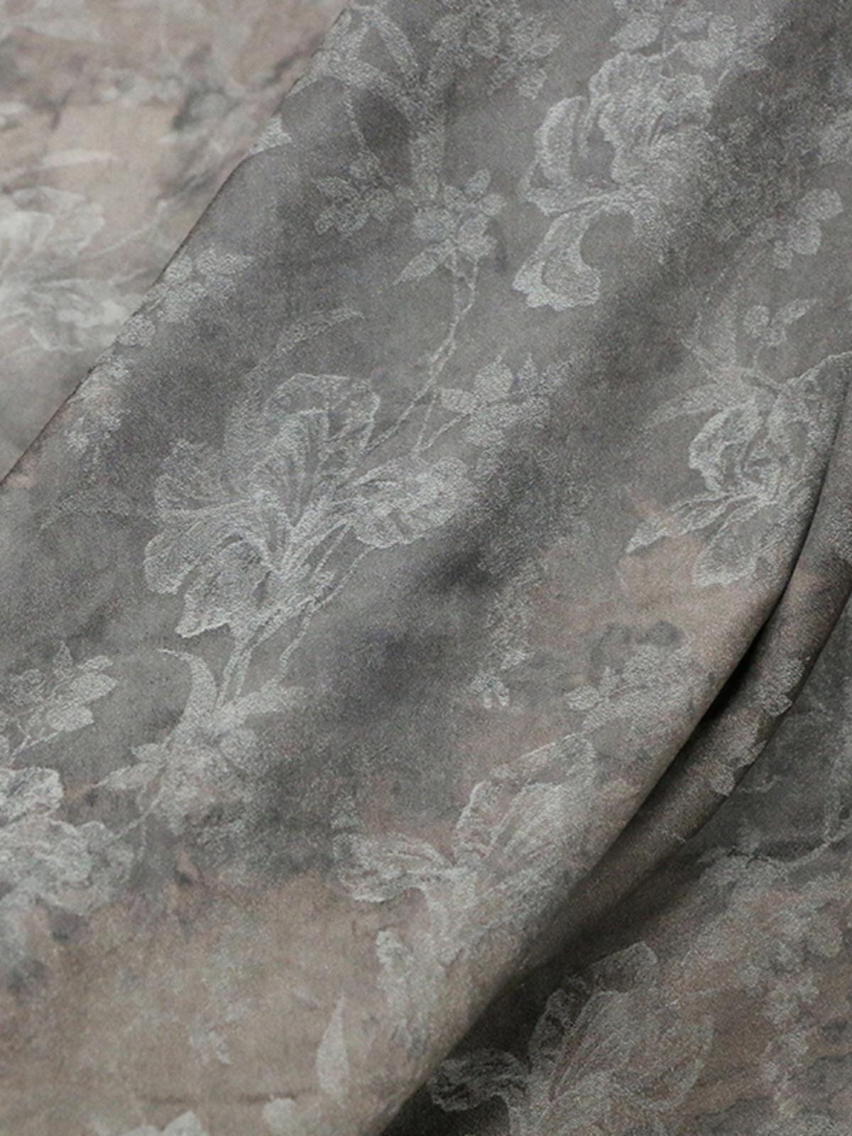 LXZOU - 19 Momme Eco Friendly Plant Dye Jacquard Nostalgic Color Silk Crepe  Silk Blend Rayon Fabric  - 133cm wide by the Yard