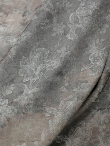 LXZOU - 19 Momme Eco Friendly Plant Dye Jacquard Nostalgic Color Silk Crepe  Silk Blend Rayon Fabric  - 133cm wide by the Yard