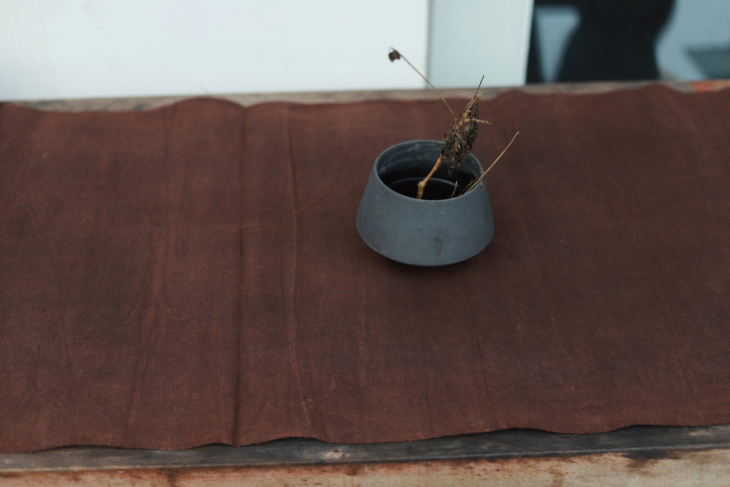 Eco-Friendly Traditional Chinese Plant Dye Fabric/Earth Color Cotton Fabric By the Yard