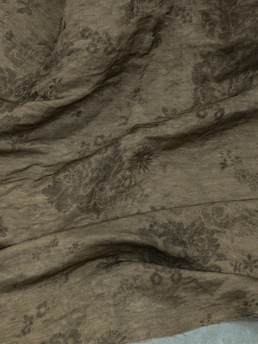 DIRTYH  -  Handmade Dirty Dyed Heavyweight Tussah and Linen Blended Jacquard  Silk Fabric - 137cm By the Yard