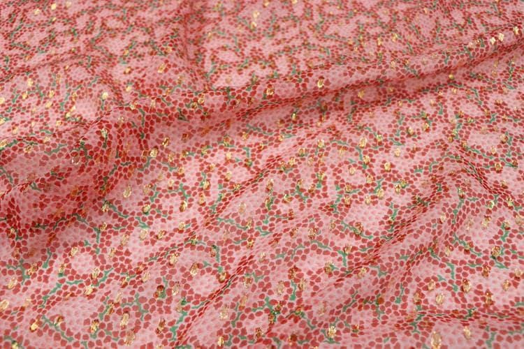 JFHHSQ - 10 Momme Golden Thread Weave Silk Georgette Fabric - 140cm wide by the Yard
