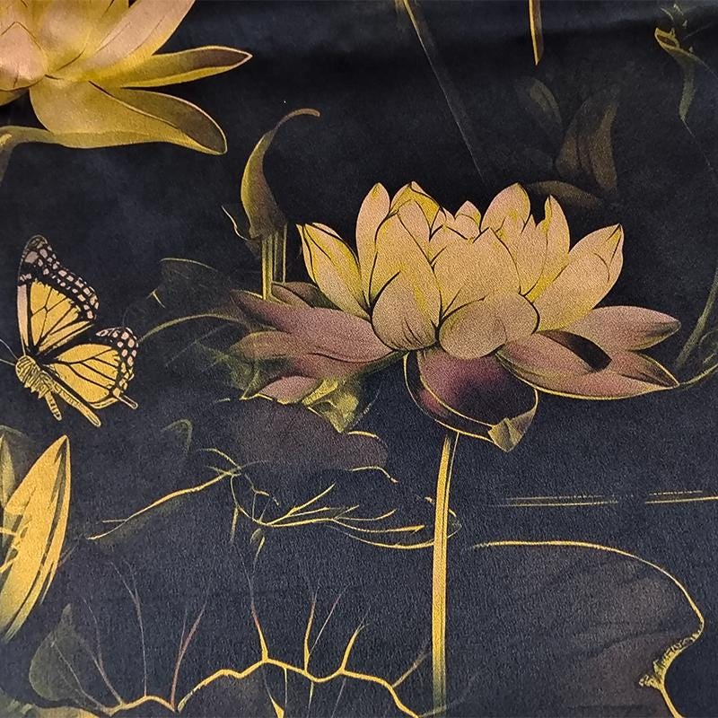GYHDJL - Handmade 40 Momme Mud Silk Satin Fabric - 112 cm By the Yard