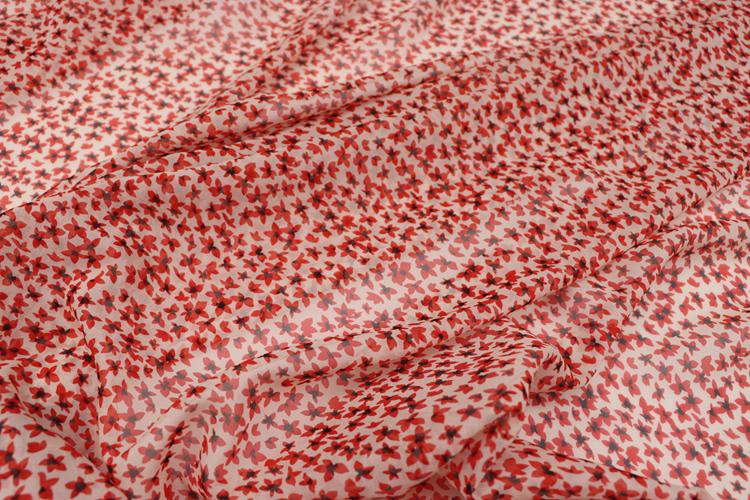 JFHXHD - 8 Momme Floral Print Silk Georgette Fabric - 140cm wide by the Yard