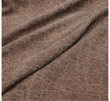 CRACKS - Black and Brown 22 Momme Handmade Plant Dye Mud Silk Fabric, 110cm by the Yard