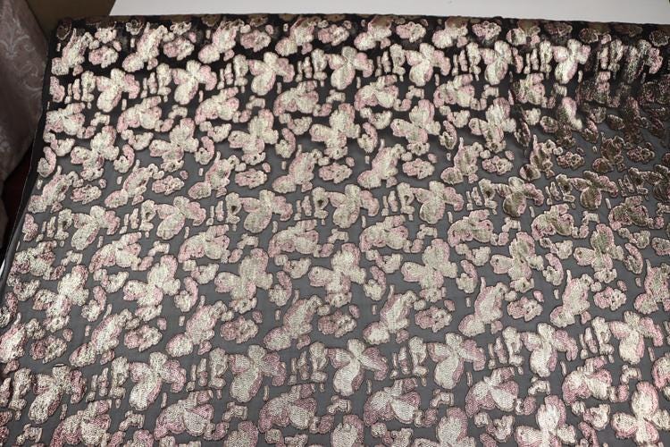 JFHHDH - 15 Momme Golden Thread Weave Silk Georgette Fabric - 140cm wide by the Yard