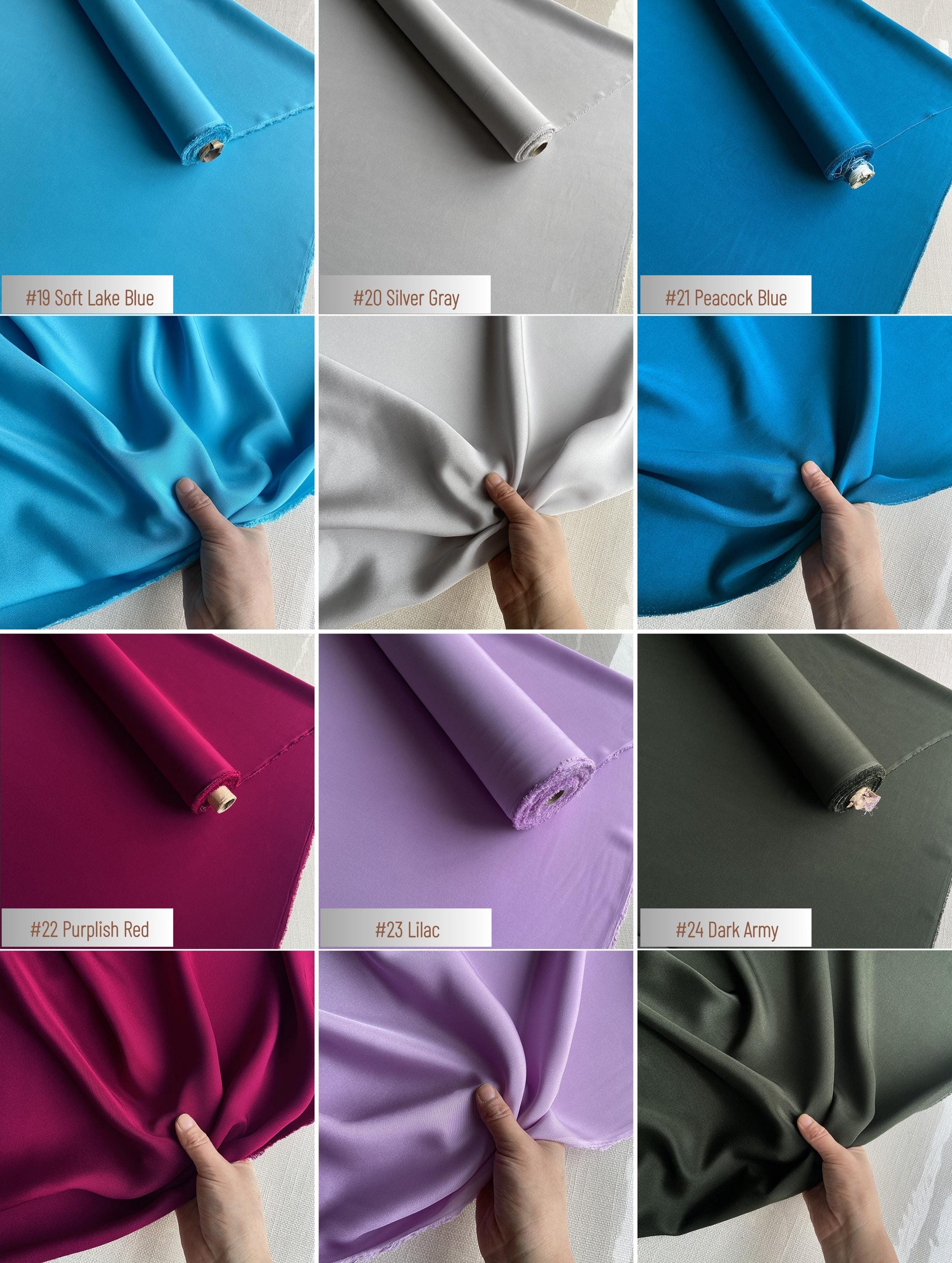 Heavy 30 Momme Silk Crepe de Chine Fabric – 45" Wide, 43 Colors, 100% Mulberry Silk