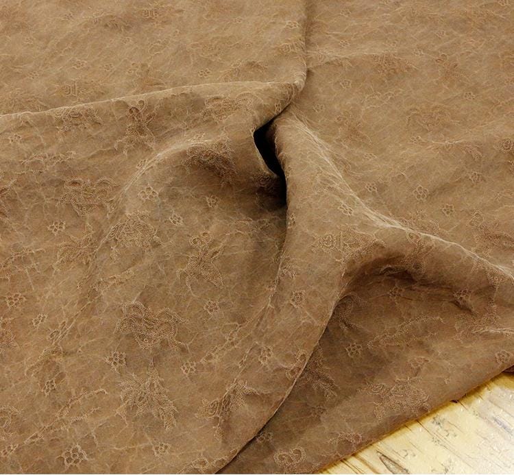 OSEGUW- 15 Momme Handmade Primary Color Cracks  Jacquard Plant Dye Mud Silk Fabric, 114cm by the Yard