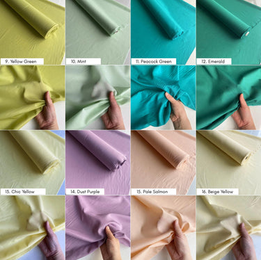 Silk Cotton fabric, 12 momme 140cm wide by the Yard, 60 solid colors