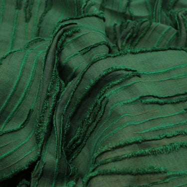 LIUCHANG - 34 Momme Handmade Mud Silk Special Cut Flower Silk Linen Fabric - 140cm wide by the Yard