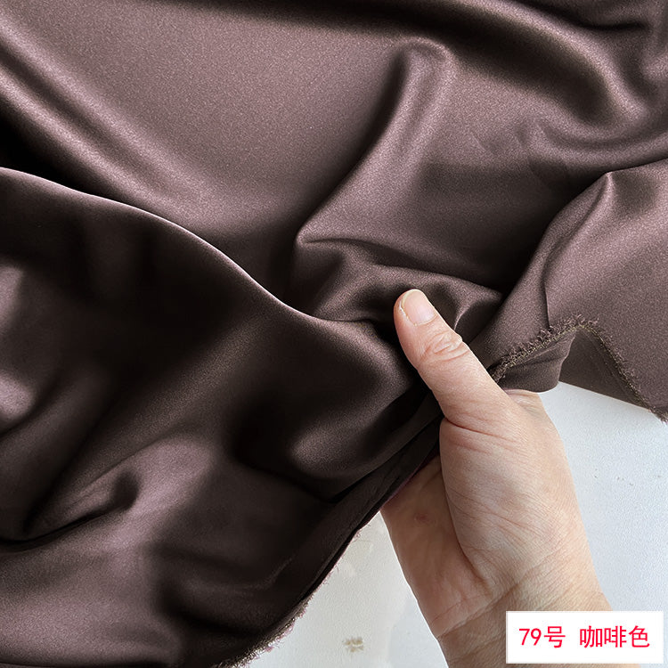 80 Colors #1-25 - 19 momme Stretch Silk Satin Fabric - 140cm wide by the Yard