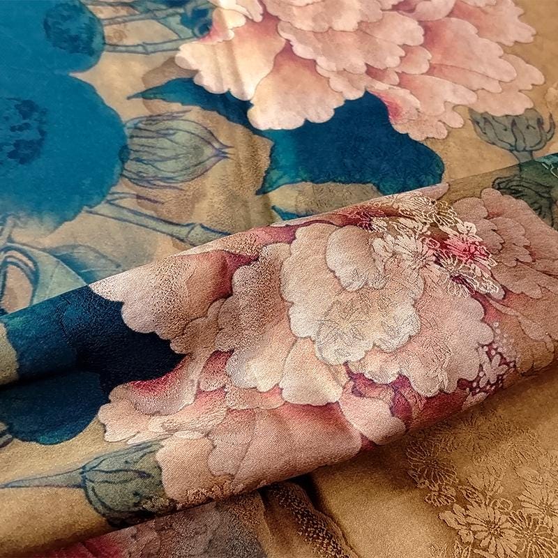 GUYGSE - Handmade 40 Momme Mud Silk Satin Fabric -112cm By the Yard