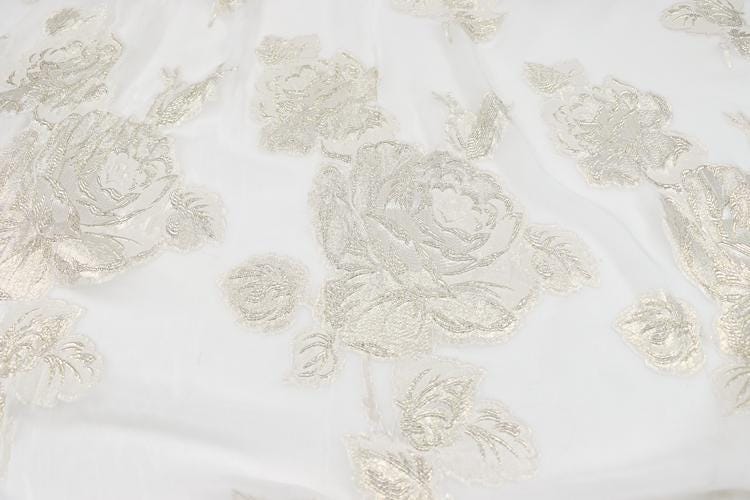 JFHBDD - 14 Momme Golden Thread Weave Silk Georgette Fabric - 140cm wide by the Yard