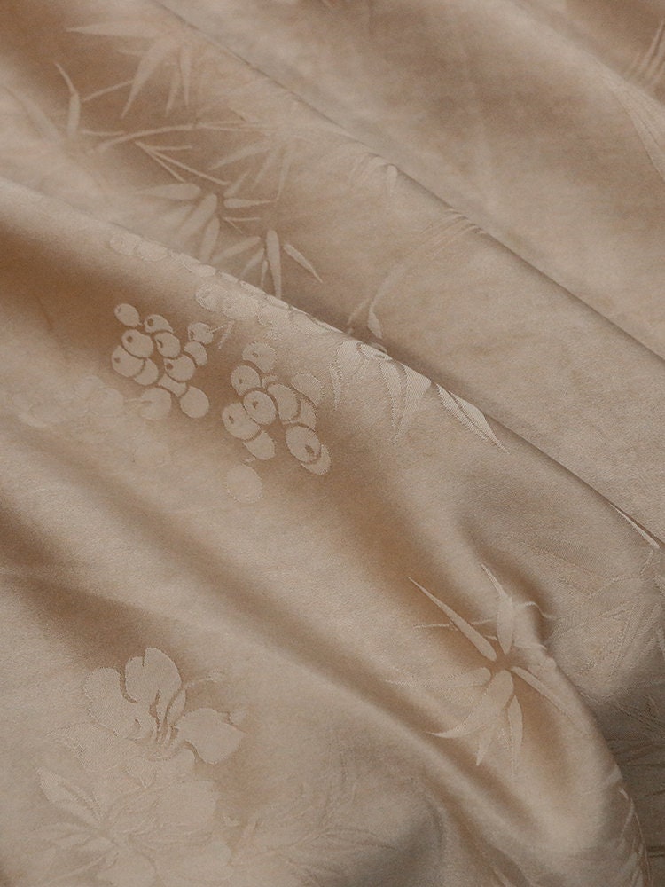 RUINI - Handmade Jacquard Plant Dye Silk Fabric - 130cm wide by the Yard