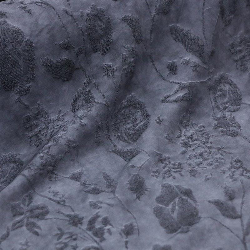 PUGOYI - 19 Momme Vintage Style Dirty Purple Tussah Silk Jacquard Silk Fabric - 125cm wide by the Yard