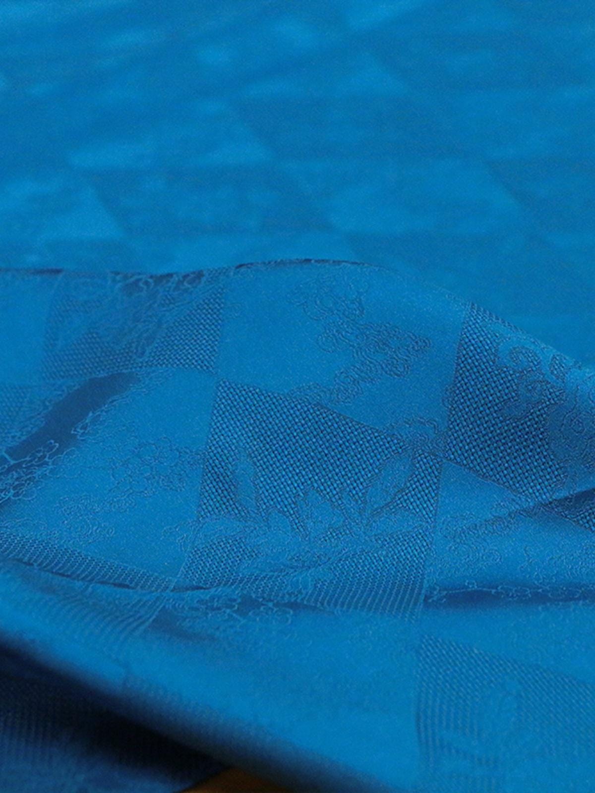 BAOSLA - 19 Momme Eco Friendly Plant Dye Sapphire Blue Jacquard Silk Blend Rayon Fabric  - 130cm wide by the Yard