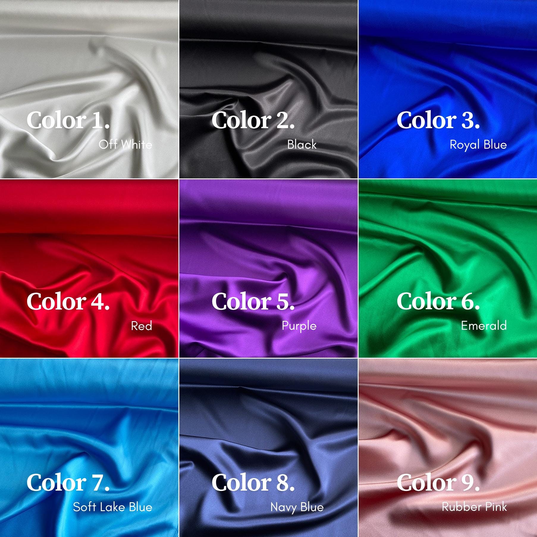 30 Momme Silk Charmeuse Fabric, 114cm Wide, 80 Colors (#41-80), Luxury Mulberry Silk