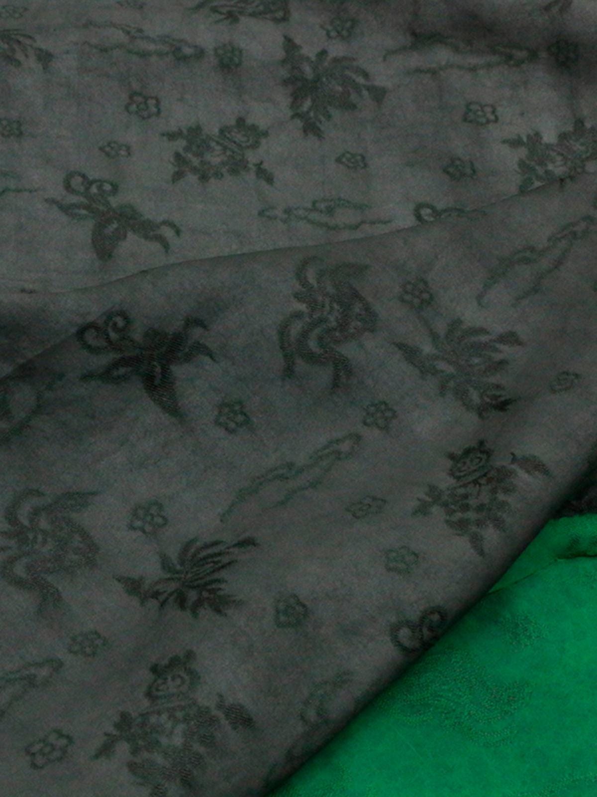 CCLTIH - 15 Momme Handmade Green Cracks  Jacquard Plant Dye Mud Silk Fabric, 114cm by the Yard