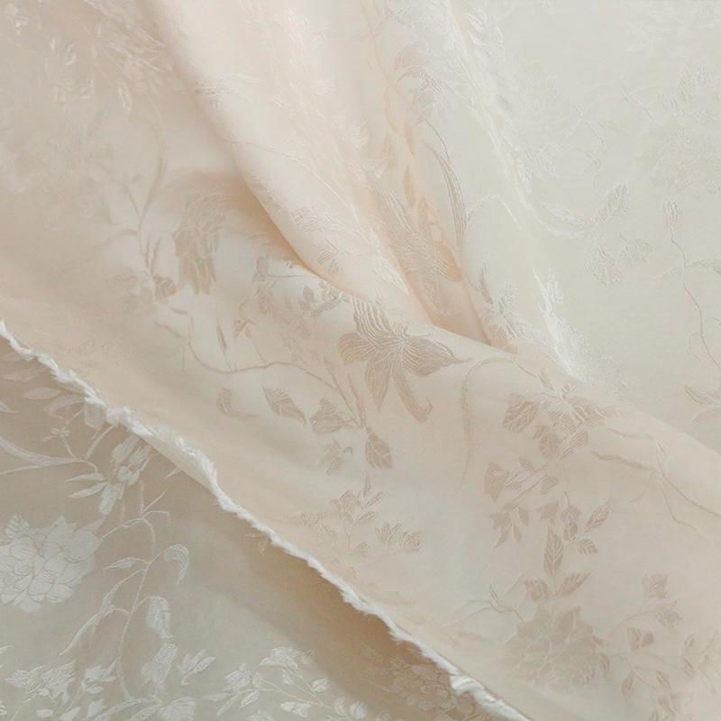 SABQFA - 19 Momme Eco Friendly Plant Dye Jacquard Silk Rayon Blend Fabric  - 128cm wide by the Yard