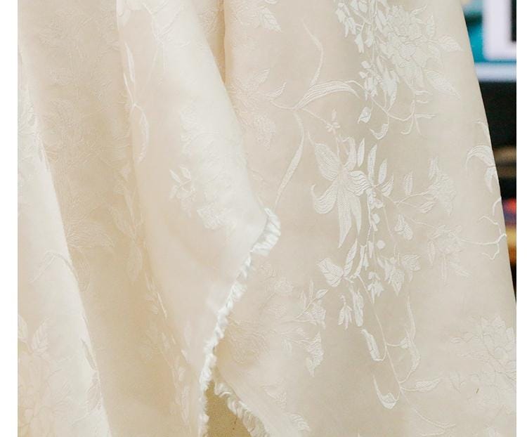 SABQFA - 19 Momme Eco Friendly Plant Dye Jacquard Silk Rayon Blend Fabric  - 128cm wide by the Yard