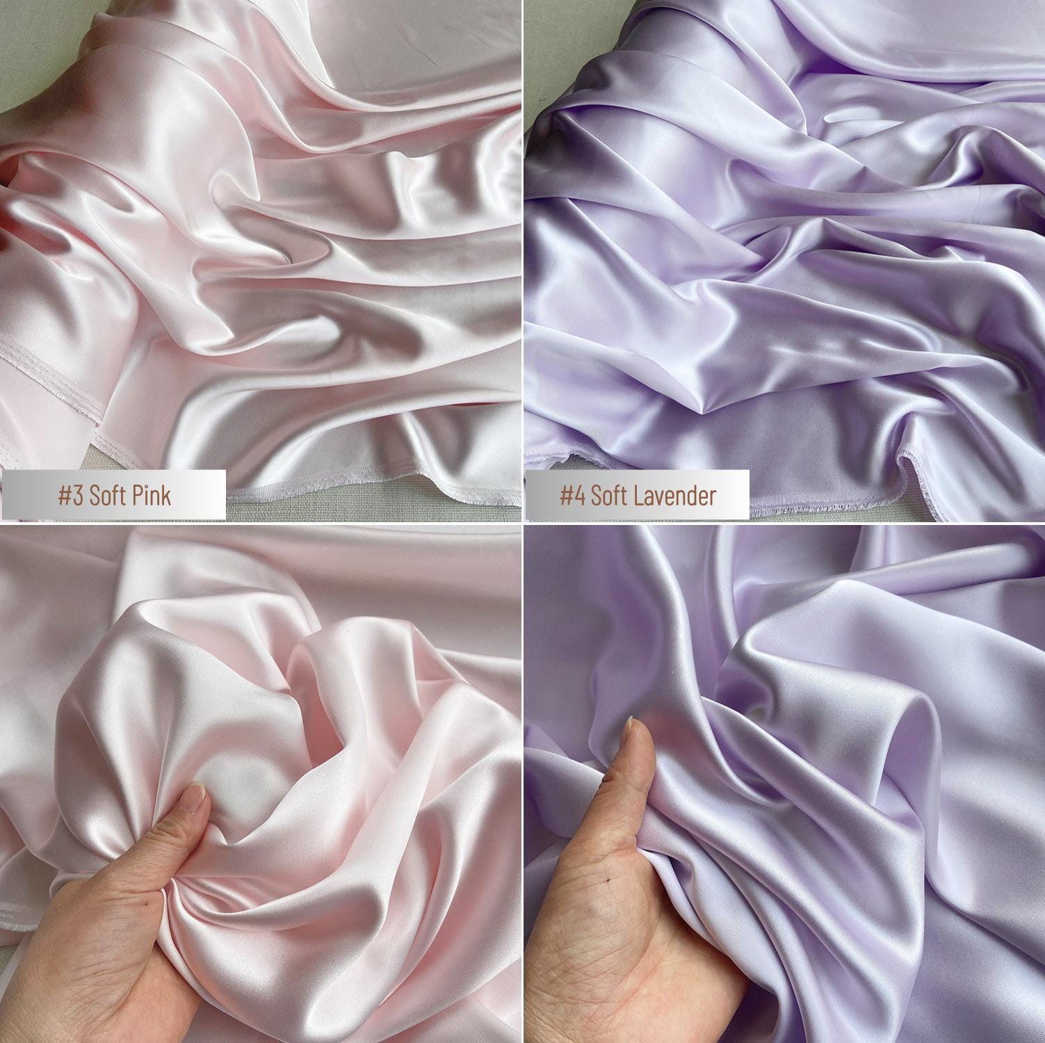 40 Momme Silk Charmeuse Fabric, 140cm Wide, 30 Colors, Luxury Mulberry Silk