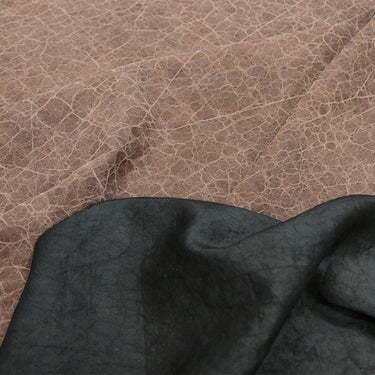 CRACKS - Black and Brown 22 Momme Handmade Plant Dye Mud Silk Fabric, 110cm by the Yard