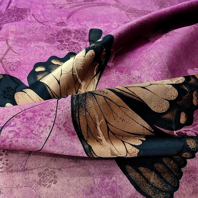 GUYZID - Handmade 40 Momme Mud Silk Satin Fabric - 112cm By the Yard