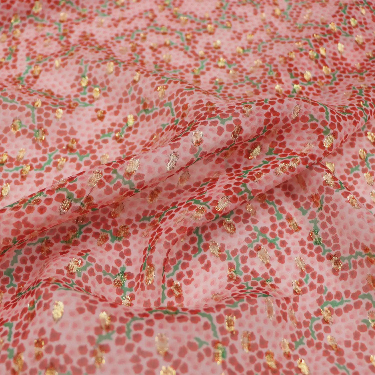 JFHHSQ - 10 Momme Golden Thread Weave Silk Georgette Fabric - 140cm wide by the Yard