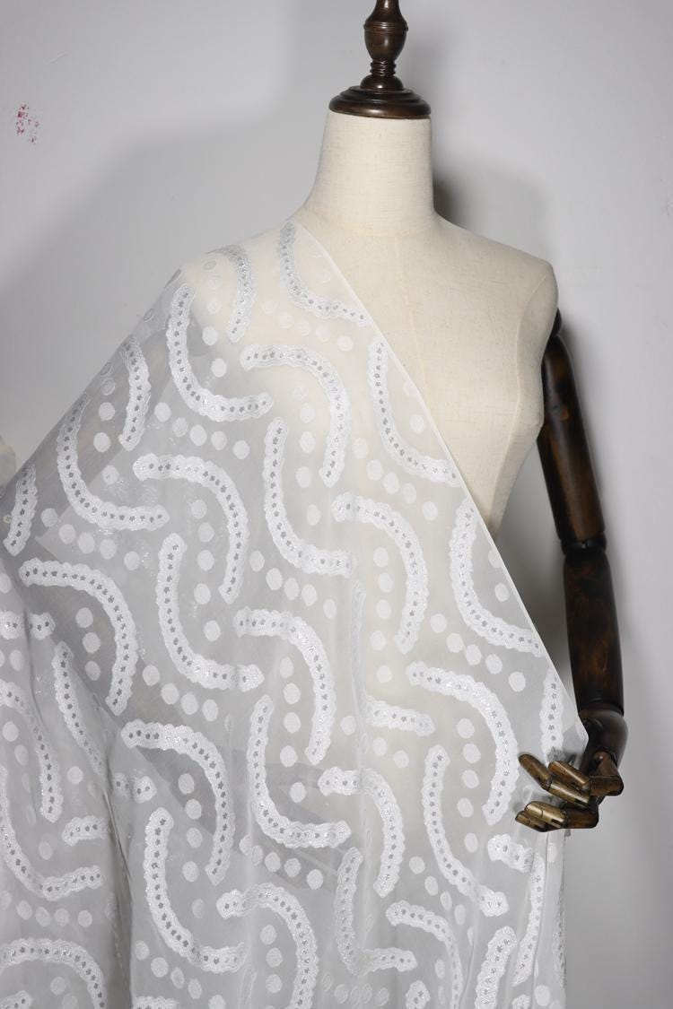 JFHSWH - 11 Momme Golden Thread Weave Silk Georgette Fabric - 112cm wide by the Yard